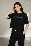Zivame Knit Poly Loungewear Top - Black Beauty — thumbnail 2